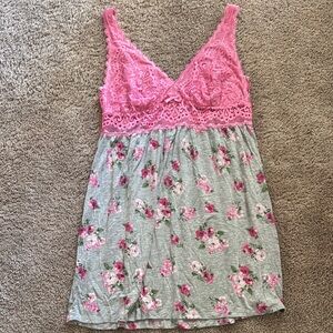 Thalia Sodi Pink Lace Floral Nightgown